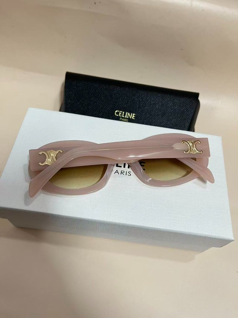 Celine Oval Pink Sunglasses - Smoky Brown Lenses - Brand New - Picture 8 of 8